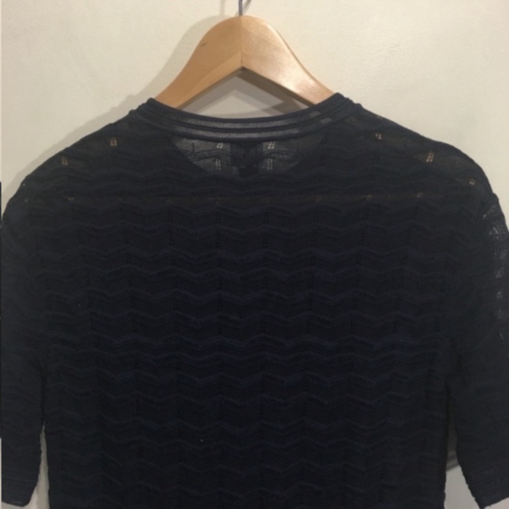 Missoni Knit Stretch Open Lace Shortsleeve Dress Navy Blue Size Medium - Picture 7 of 9